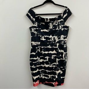 Black Halo Riya Sheath Dress in Lena Print